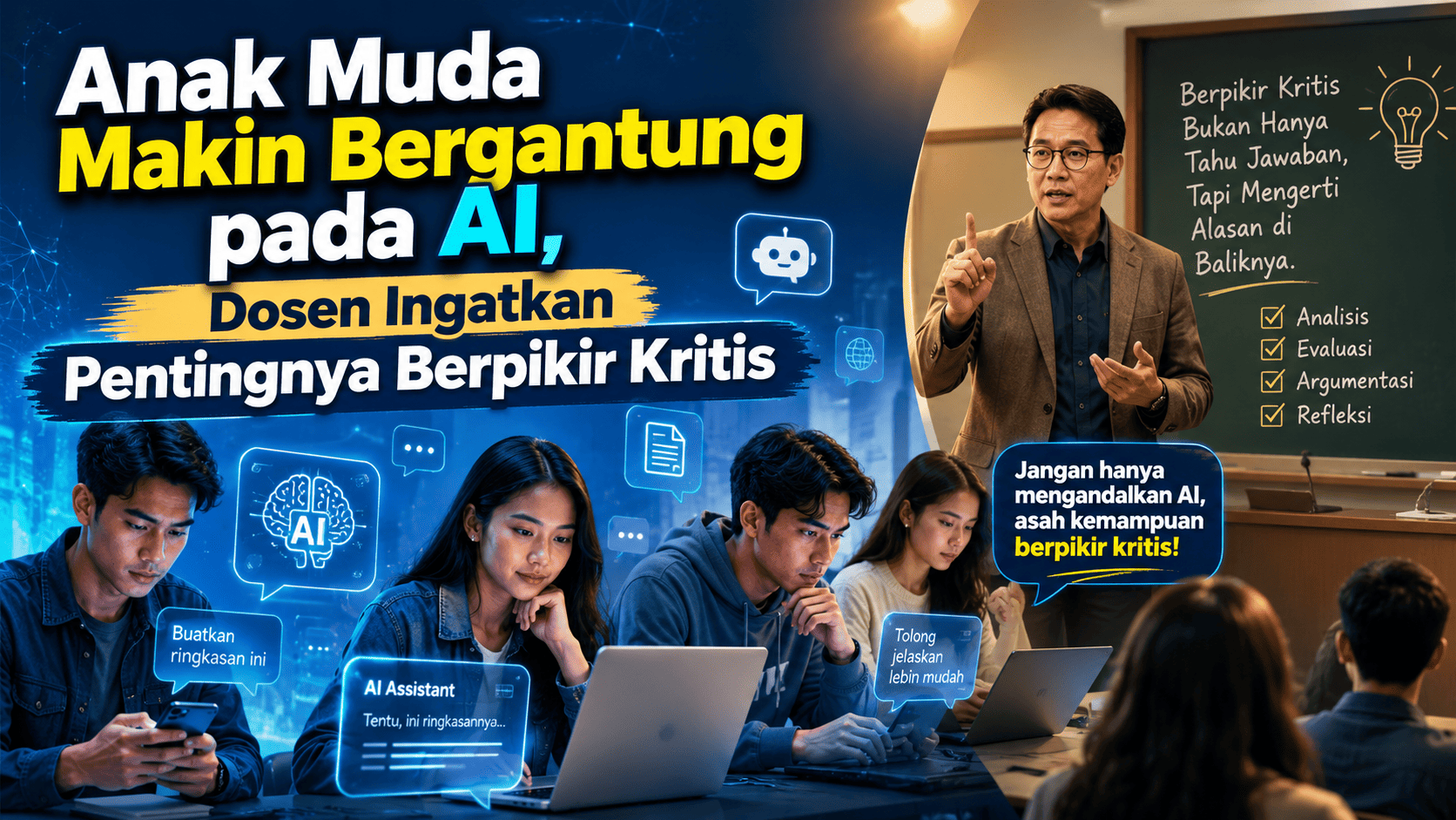 Anak Muda Makin Bergantung pada AI, Dosen Ingatkan Pentingnya Berpikir Kritis