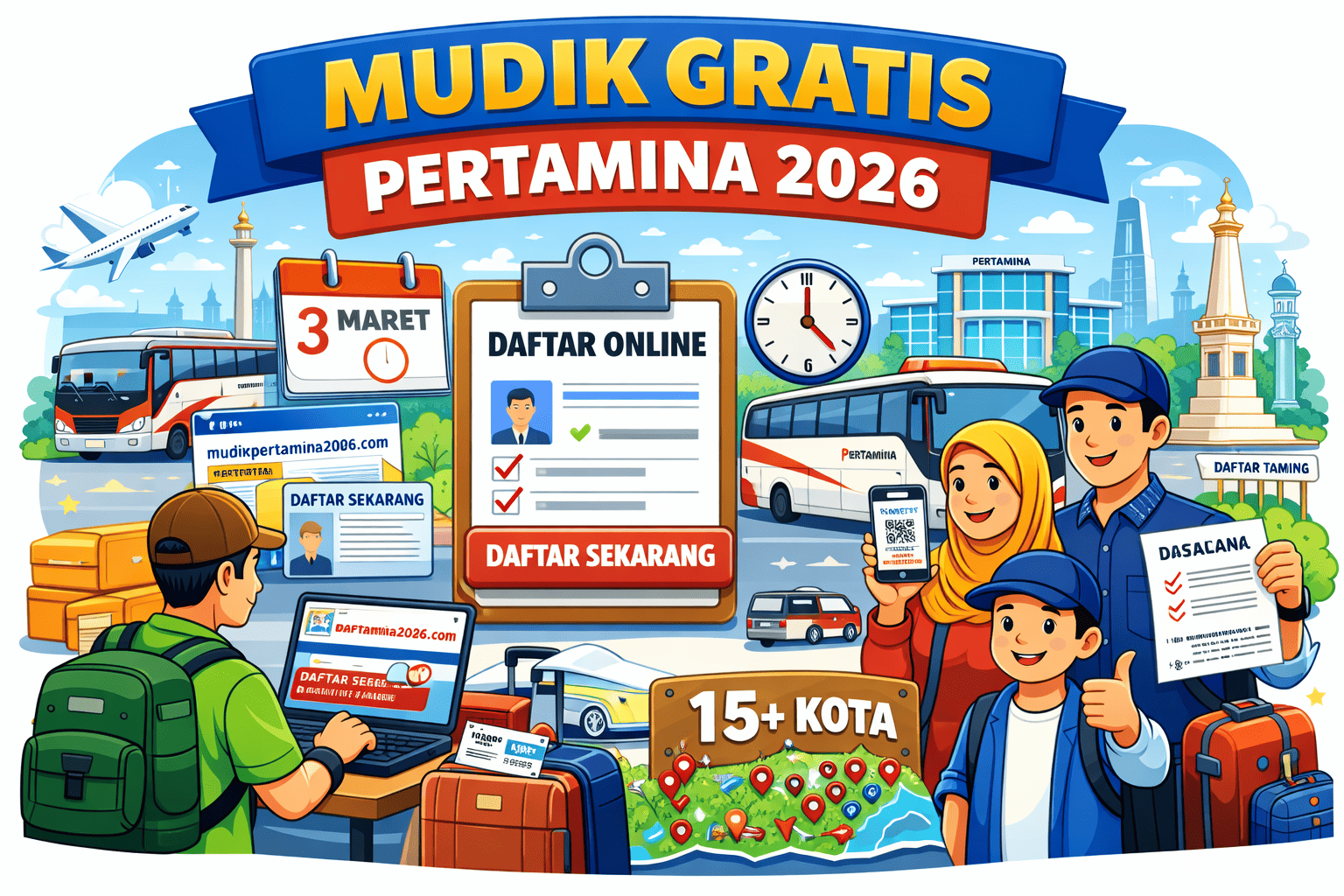 Mudik Gratis Pertamina 2026: Pendaftaran, Jadwal, dan Daftar 15 Kota Tujuan