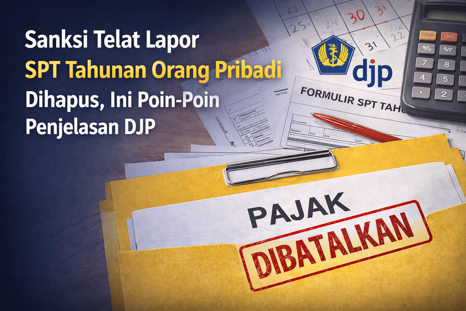 Sanksi Telat Lapor SPT Tahunan Orang Pribadi Dihapus Poin Penjelasan DJP