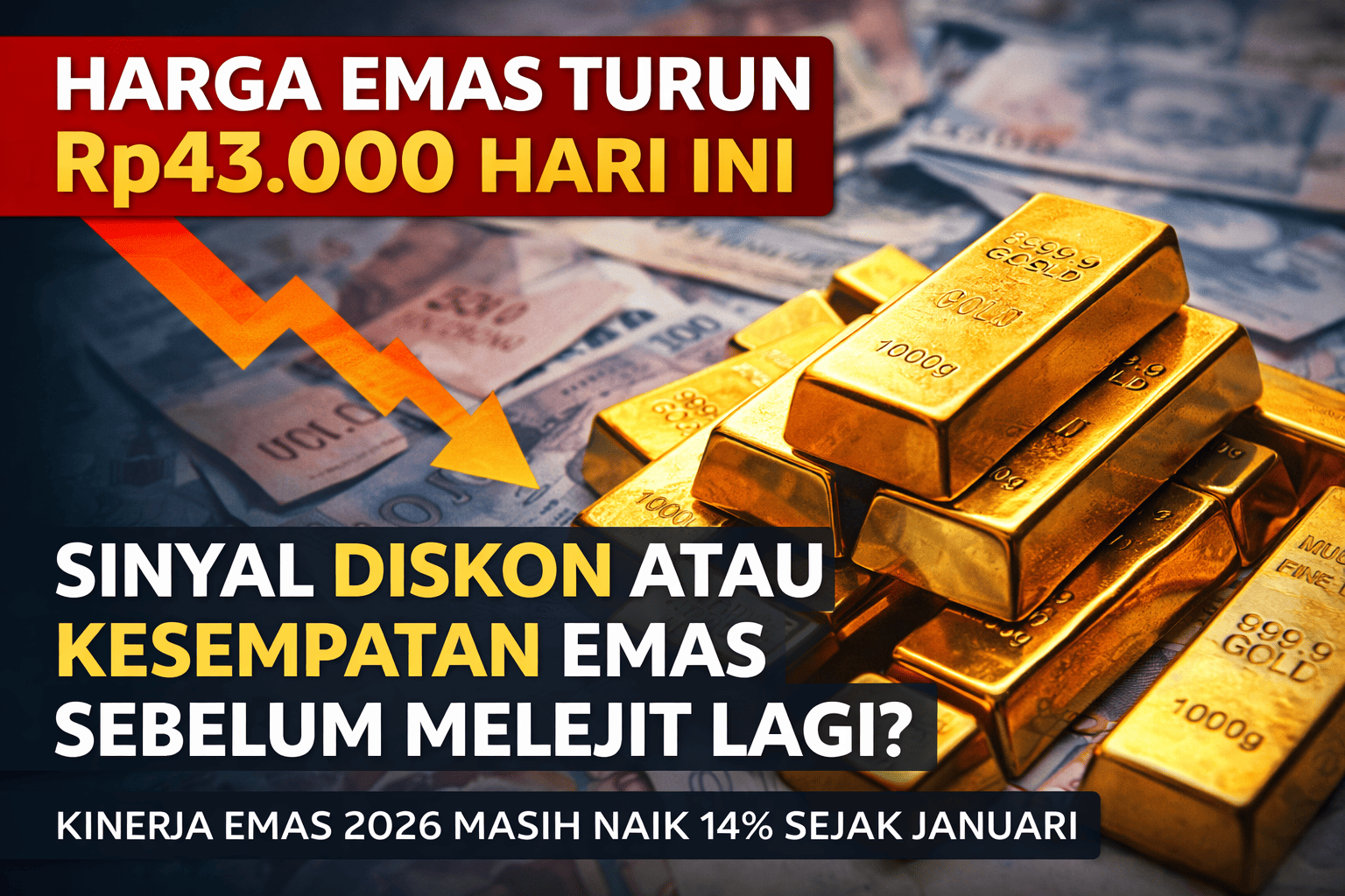 Emas Turun Lagi Hari Ini, Investor Cerdas Justru Mulai Masuk