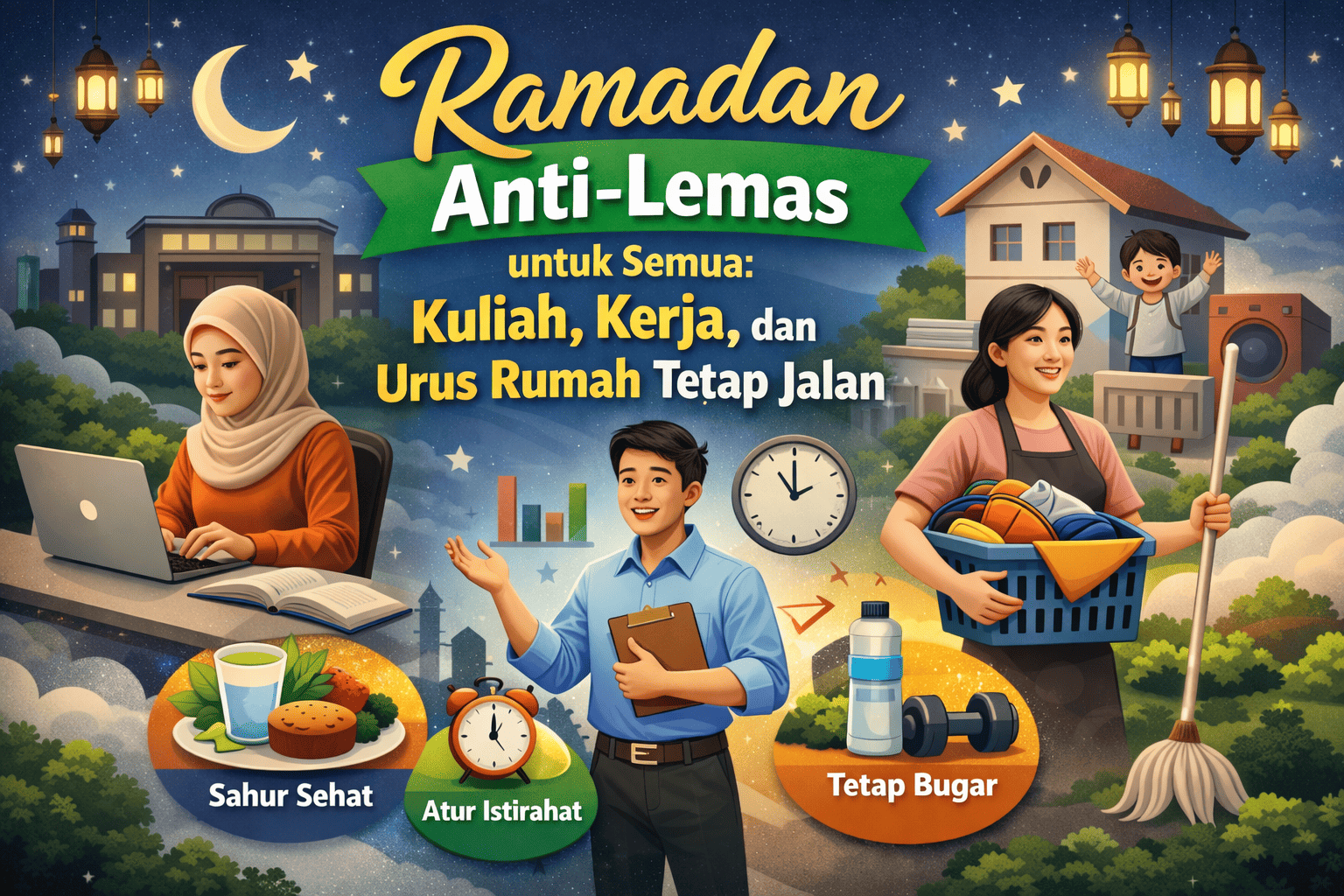 Ramadan Anti-Lemas untuk Semua: Kuliah, Kerja, dan Urus Rumah Tetap Jalan